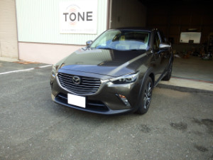 マツダ　CX-3　フロントスピーカーインナーパネル全面制振　アクワイエ